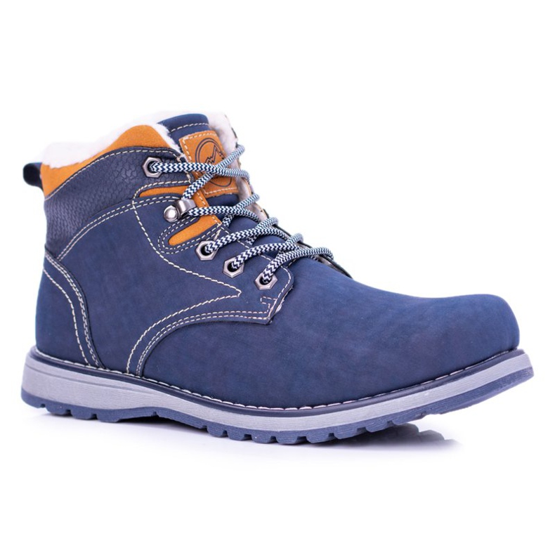 Vico Warme Marineblaue Herren-Trekkingschuhe mit Nuss-Fleece navy blau 1