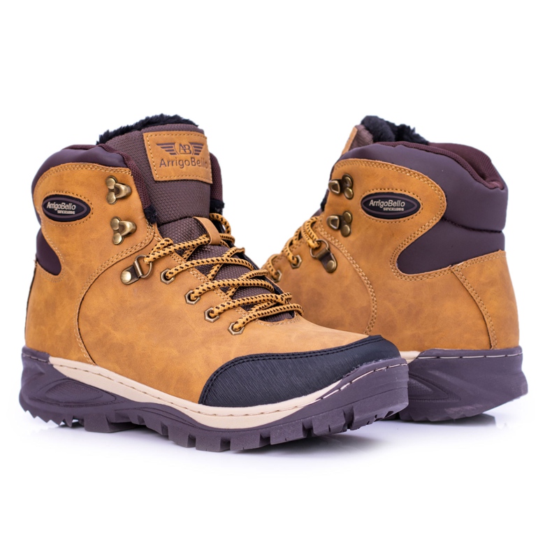 Ax Boxing Warme Herren Trekkingschuhe Camel Hear mit Fell braun 1