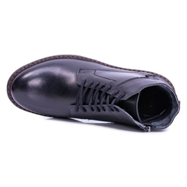 Iguana Herren Warme Stiefel aus schwarzem Leder Devenor 1