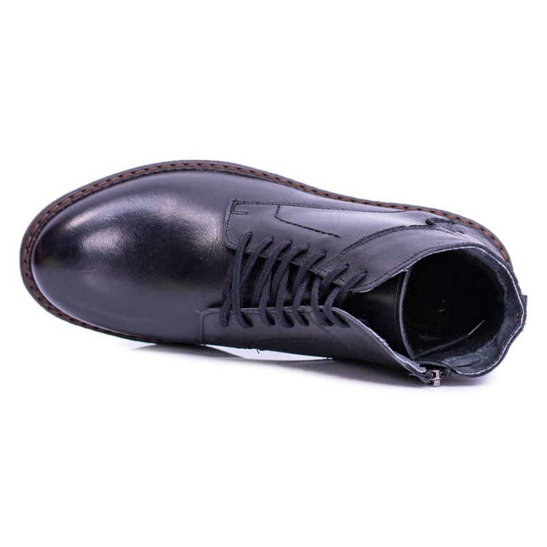 Iguana Herren Warme Stiefel aus schwarzem Leder Devenor 1