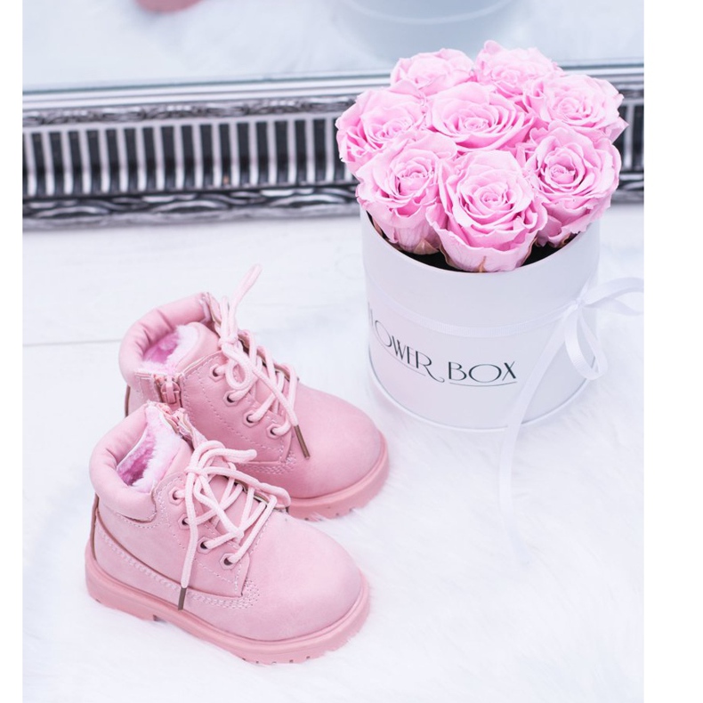 FRROCK Isolierte Trappers Stiefel für Kinder Puderrosa Dexter 1