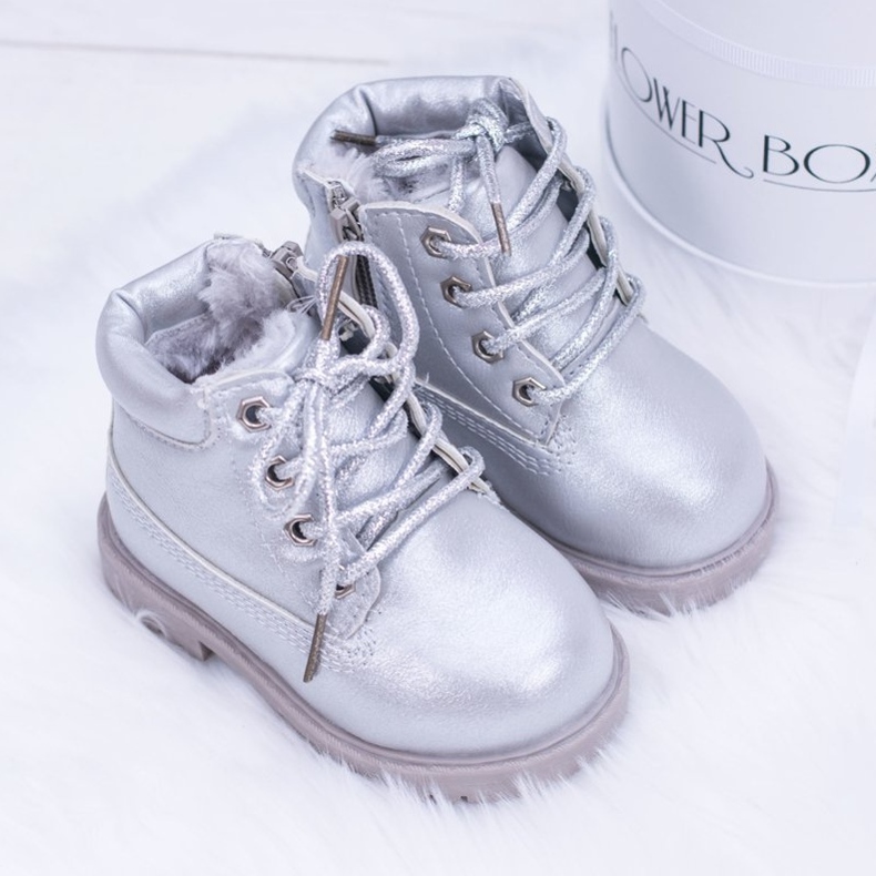 FRROCK Silberne isolierte Trappers Dexter Stiefel für Kinder 2