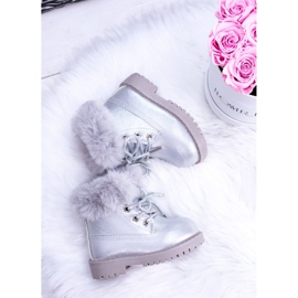BM Silberne warme Kinderstiefel Trappers Fobos 1
