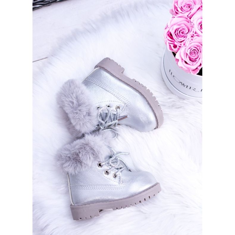 BM Silberne warme Kinderstiefel Trappers Fobos 1