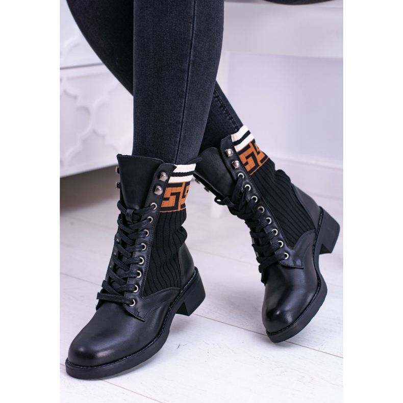 Schwarze Herse Socken Stiefel für Damen 1