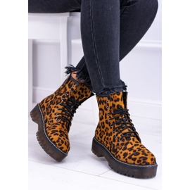 FRID Hohe Damenstiefel mit Leopardenmuster Grande braun 1