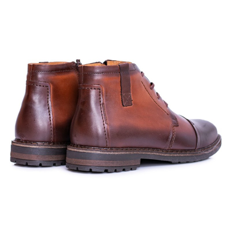 Joker Herrenstiefel Polnische Lederstiefel Cognac Testo braun 2