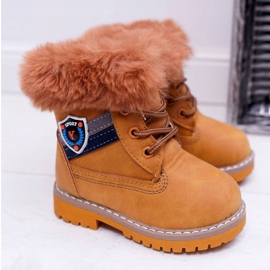 Kinderstiefel für Jungen mit Fell Camel Cobi braun 2