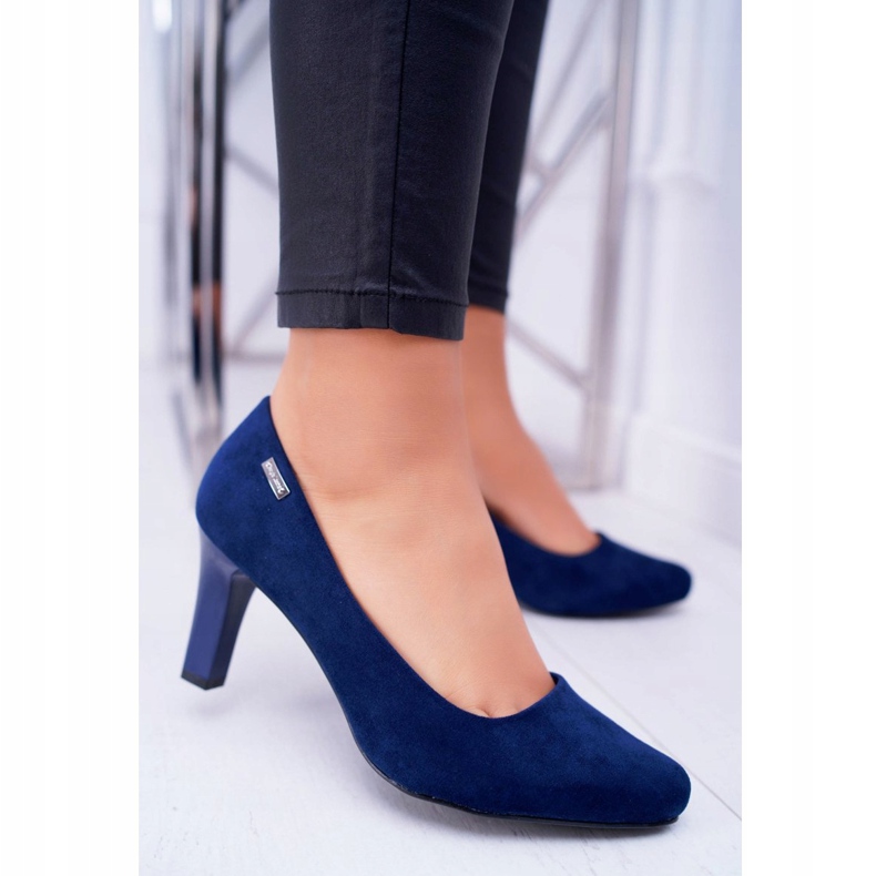 Damen Pumps Sergio Leone Marineblau Wildleder Orsola 1