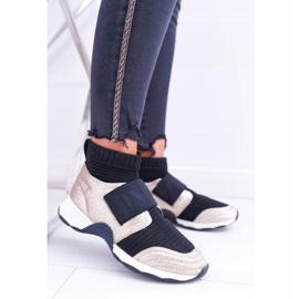 Damen Sportschuhe Lu Boo mit Socke Gold Glitter Phantom schwarz mehrfarbig gelb 2