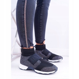 Damen Sportschuhe Lu Boo Mit Socke Schwarz Glitter Phantom 2