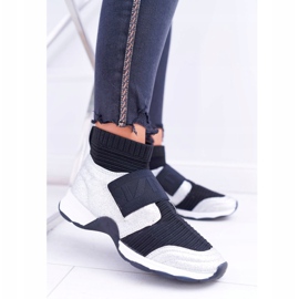 Damen Sportschuhe Lu Boo mit Socke Silver Glitter Phantom schwarz grau mehrfarbig 1