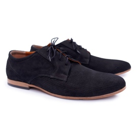 Bednarek Polish Shoes Herren Brogues Bednarek Nubuk Openwork Schwarz Hermes 1