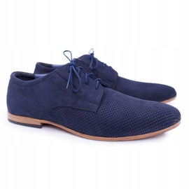 Bednarek Polish Shoes Herren Brogues Bednarek Nubuk durchbrochene Marineblau Hermes 1
