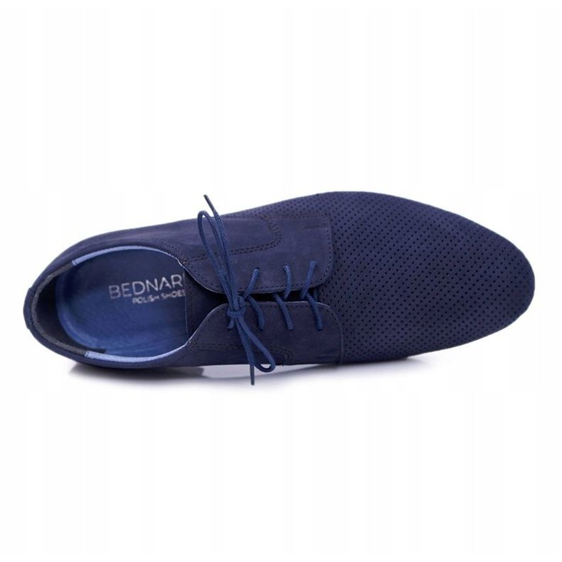 Bednarek Polish Shoes Herren Brogues Bednarek Nubuk durchbrochene Marineblau Hermes 2