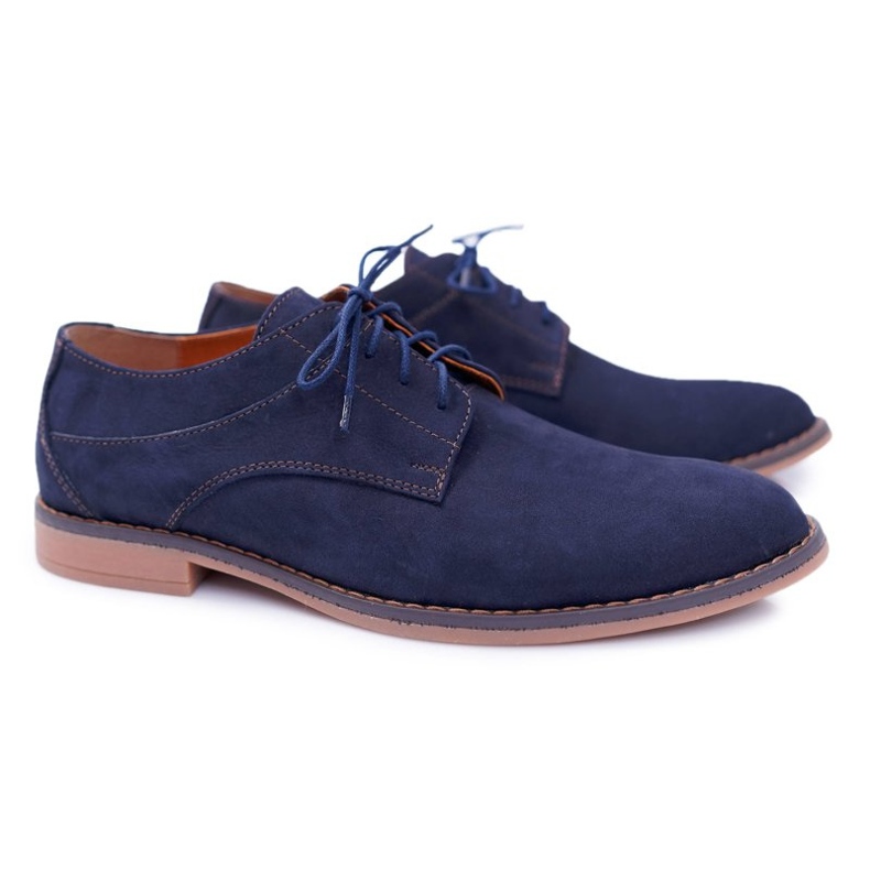 Bednarek Polish Shoes Herren Brogues Bednarek Nubuk Navy Atletos blau 1
