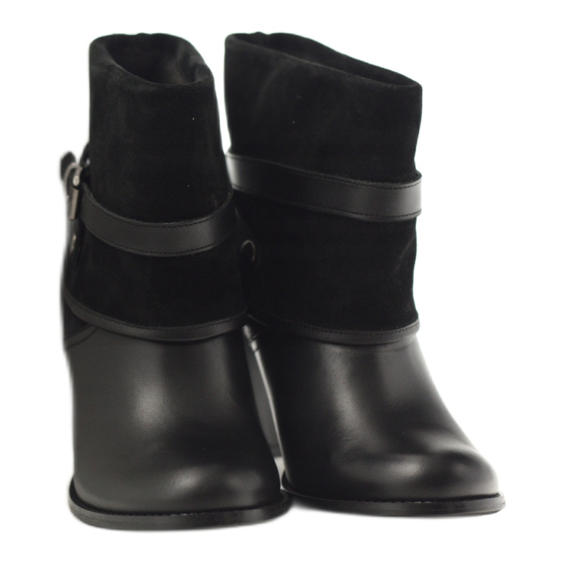 Schwarze klassische Damen Winterstiefel Edeo 1754 4