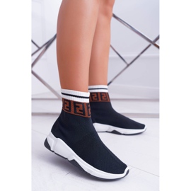 Damen Sportschuhe High Sock Black Press schwarz mehrfarbig 1