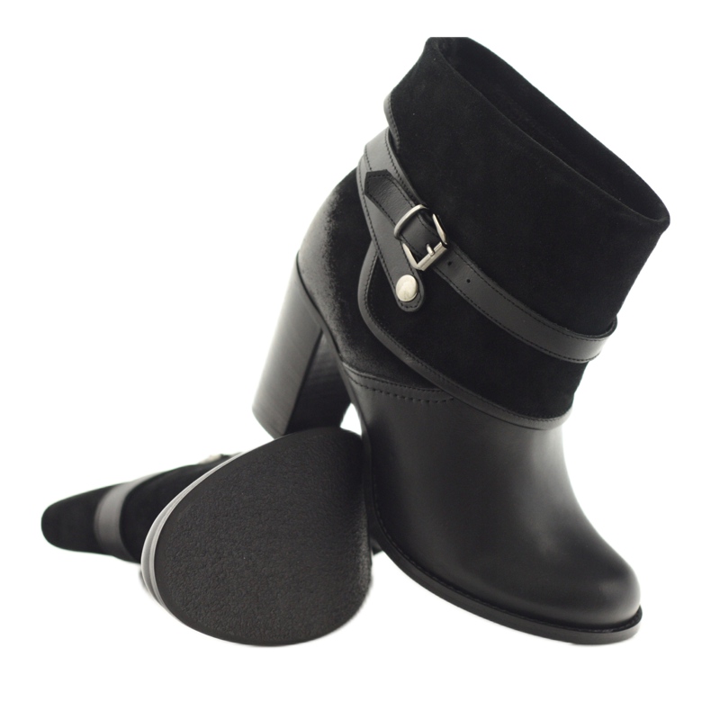 Schwarze klassische Damen Winterstiefel Edeo 1754 3