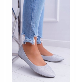 PS1 Damen Ballerinas Glitzer Silber Fifi grau 1