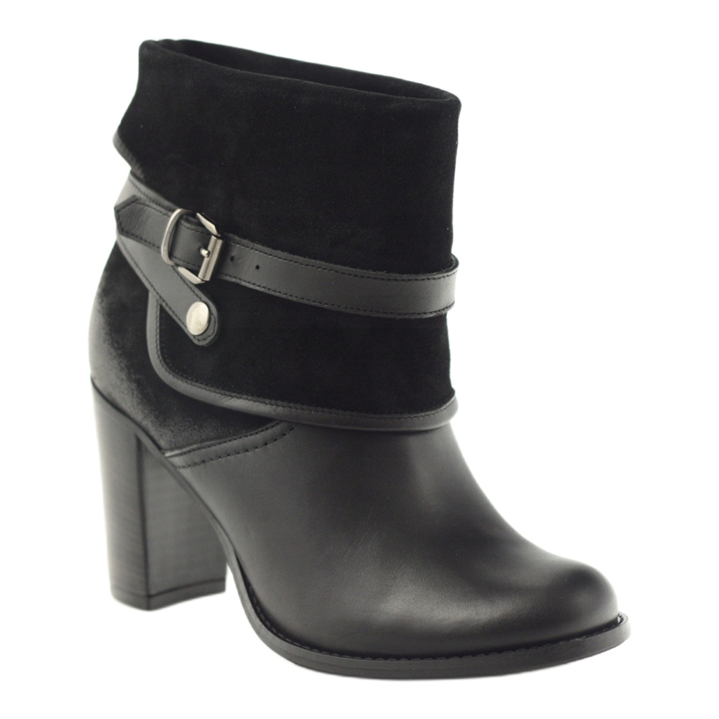 Schwarze klassische Damen Winterstiefel Edeo 1754 1