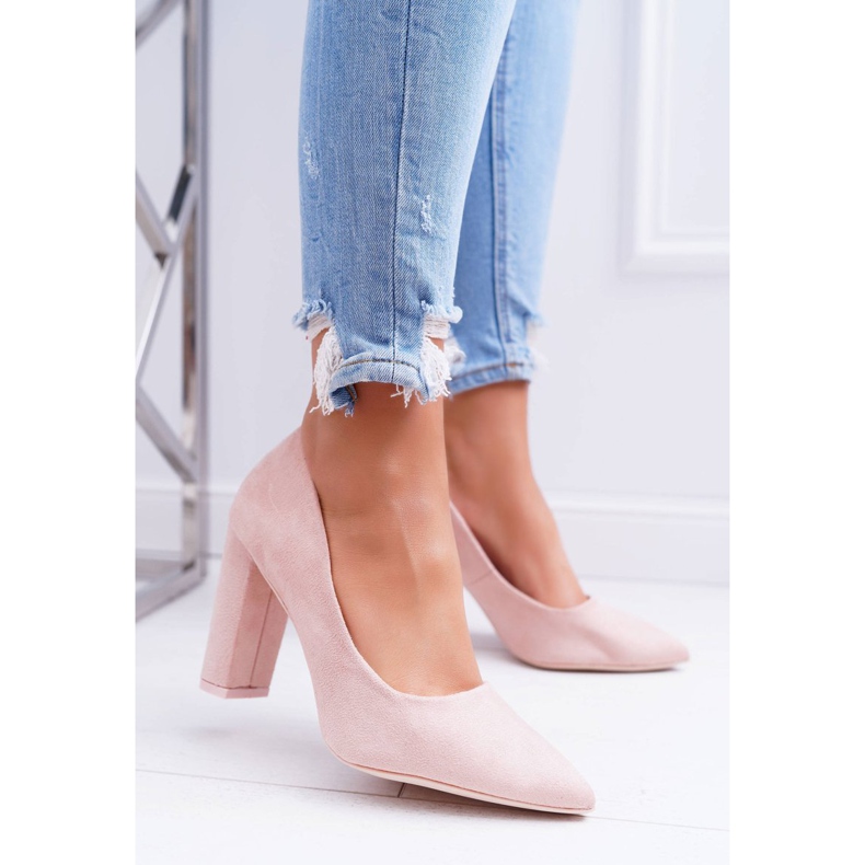 SEA Pumps für Damen mit Absatz Wildleder Pink Strawberry rosa 1