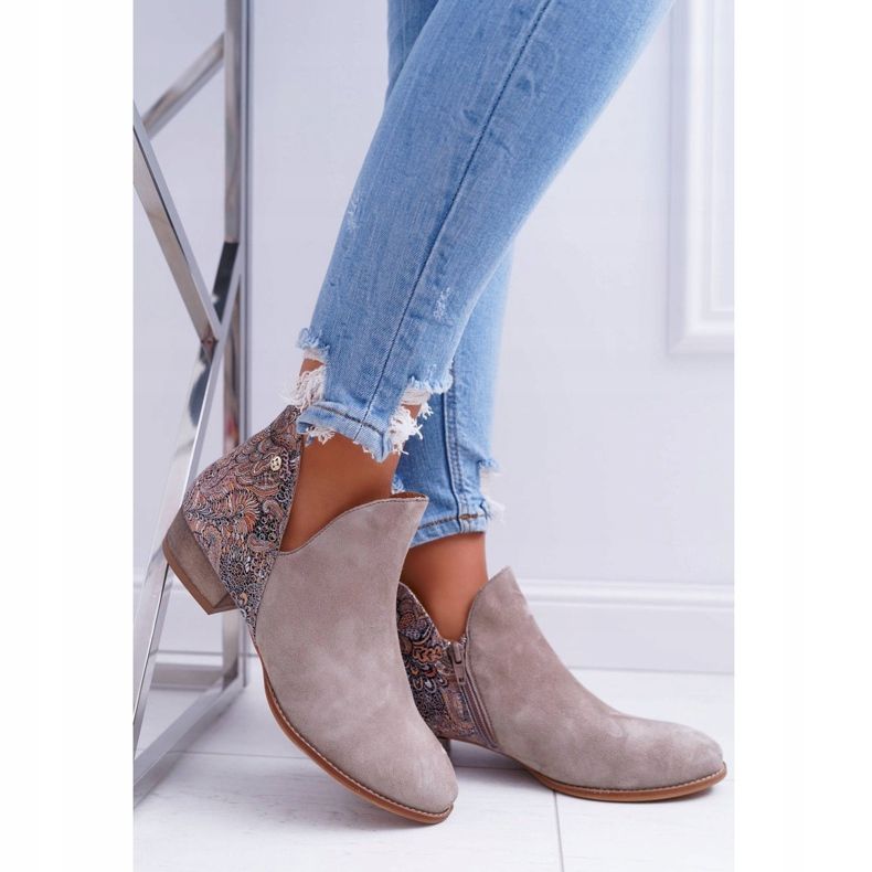 Flache Stiefel für Damen Maciejka Spring Leather Beige 04091-04 2