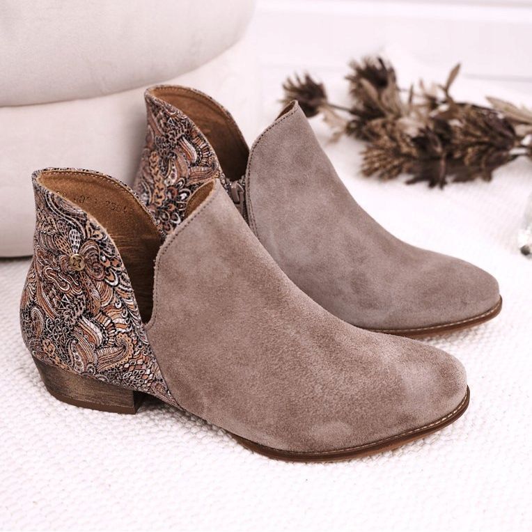 Flache Stiefel für Damen Maciejka Spring Leather Beige 04091-04 1