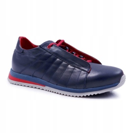 Bednarek Polish Shoes Herren Brogues Bednarek Sport Lederschuhe Marineblau Geos 1