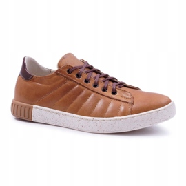 Bednarek Polish Shoes Herren Brogues Bednarek Leder Sport Flache Sohle Braun Geos 1