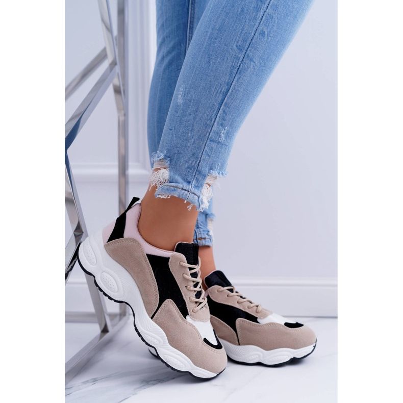 NFR Damen Sportschuhe Wildleder Beige Lollipop 2