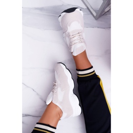 NFR Damen Sportschuhe Wildleder Beige und Weißer Lollipop braun 1