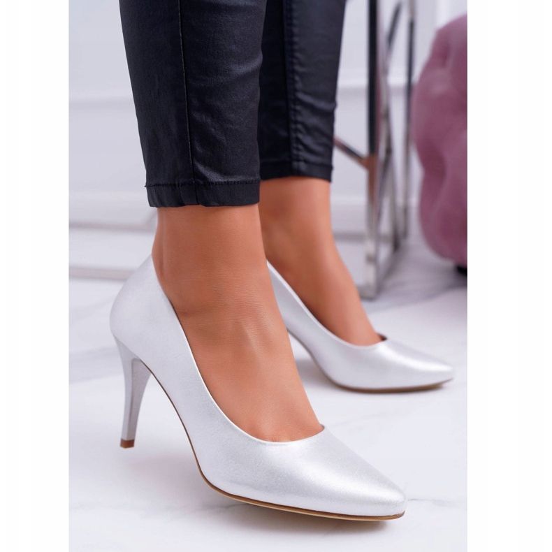 Damen Stilettos Sergio Leone 1399 Silber Greca grau 1