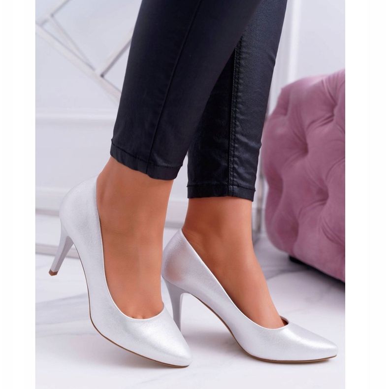 Damen Stilettos Sergio Leone 1399 Silber Greca grau 2
