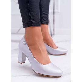 Damen Pumps Sergio Leone PB130 Silver Pearl Amber grau 2