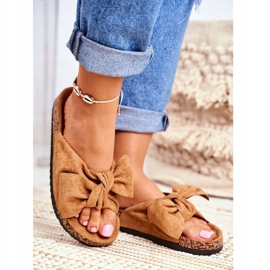 PS1 Braune Hausschuhe für Damen mit Schleife Wendy Cork 1