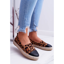 NFR Damen Espadrilles Leopard Flaty braun 1