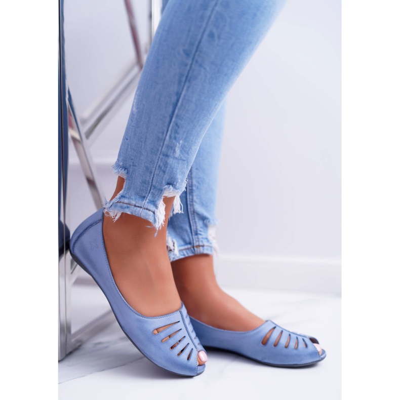 Damen Ballerinas Maciejka Leder Hellblau 03497-33 2