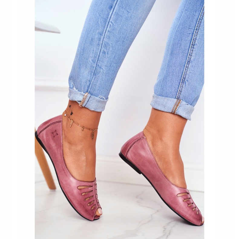 Damen Ballerinas Maciejka Leder Rosa 03497-15 2