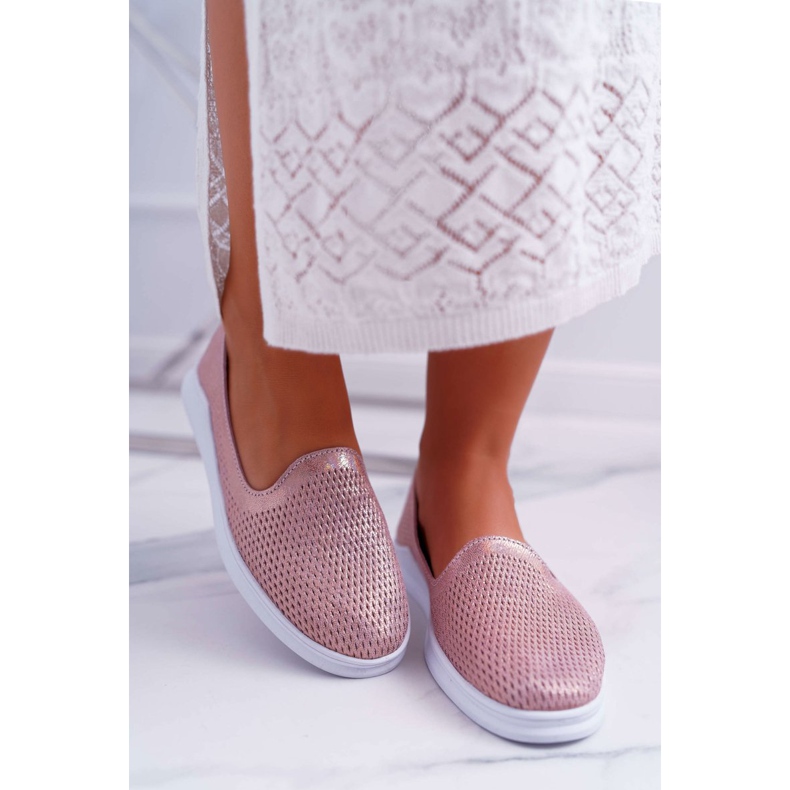 S.Barski Damen Brogues Leder Slip-On Lordsy Pink Lordi rosa 2