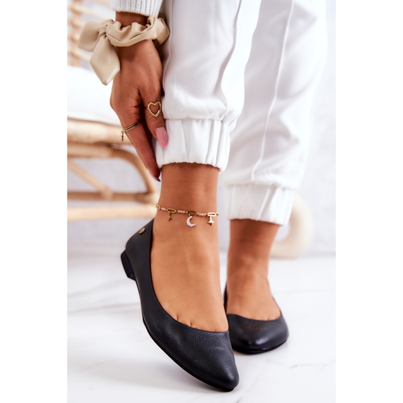 Maciejka Leder Schwarz Damen Ballerinas 04100 2