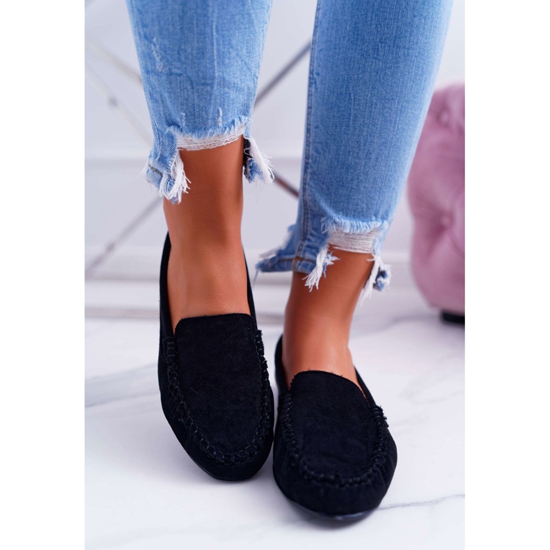 Damen Loafer Sergio Leone Wildleder Schwarz Winted 2