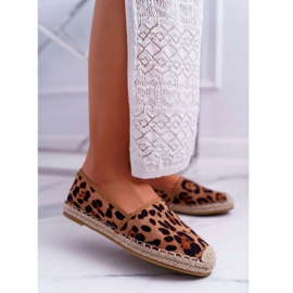 NFR Damen Espadrilles Wildleder Leopard Jungle braun 1