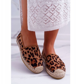 NFR Damen Espadrilles Wildleder Leopard Jungle braun 2