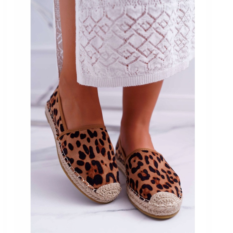 NFR Damen Espadrilles Wildleder Leopard Jungle braun 2