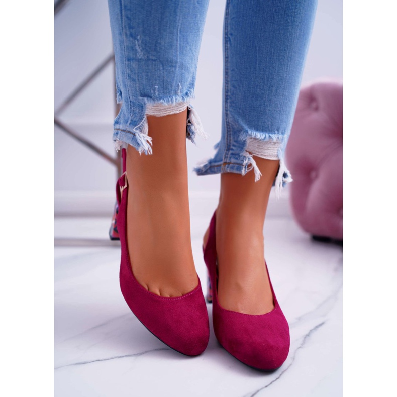 Damen Pumps mit Absatz Sergio Leone SK788 Fuchsia Lati rosa 2