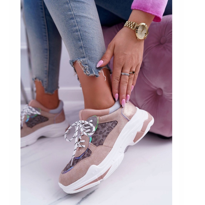 FC1 Damen Sportschuhe Hohe Sohle Rosa Cabana 1