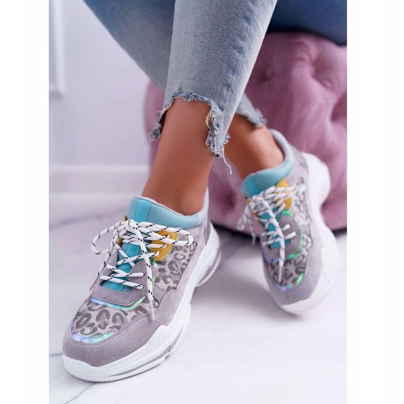 FC1 Damen Sportschuhe Hohe Sohle Grau Cabana 2