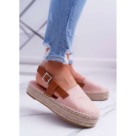 NFR Wildleder-Espadrilles für Damen auf der rosa Parteno-Plattform 1