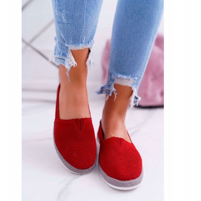 S.Barski Damen Espadrilles Wildleder Rot Bimbo 2